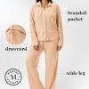 imageMartha Stewart Waffle 2Piece Notch Collar Long Sleeve Button Down Pajama Set for Women
