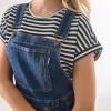 imageMartha Stewart Womens Denim Shortalls  Casual Fashion Overalls Jumpsuit Onesie Stretch Jeans StyleVintage Wash