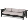 imageMartha Stewart by POLYWOOD Acadia 4Piece Deep Seating Set with Sofa in BlackDune BurlapBlack  Dune Burlap