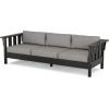 imageMartha Stewart by POLYWOOD Acadia 4Piece Deep Seating Set with Sofa in BlackDune BurlapGrey Mist