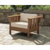 imageMartha Stewart by POLYWOOD Acadia Deep Seating Chair in TeakDune BurlapBlack  Dune Burlap
