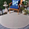 imageMartha Stewart x SAFAVIEH Outdoor Area Rug Collection  65quot Round Navy Weather Resistant ampamp Washable Ideal for Patio Backyard Mudroom Deck Dining Space MSR4490NGrey