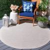 imageMartha Stewart x SAFAVIEH Outdoor Area Rug Collection  65quot Round Navy Weather Resistant ampamp Washable Ideal for Patio Backyard Mudroom Deck Dining Space MSR4490NIvory