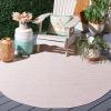 imageMartha Stewart x SAFAVIEH Outdoor Area Rug Collection  65quot Round Navy Weather Resistant ampamp Washable Ideal for Patio Backyard Mudroom Deck Dining Space MSR4490NBeigePink