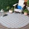 imageMartha Stewart x SAFAVIEH Outdoor Area Rug Collection  8 x 10 Blue ampamp Beige Weather Resistant ampamp Washable Ideal for Patio Backyard Mudroom Deck Dining Space MSR4491MNavyIvory