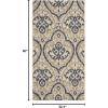 imageMartha Stewart x SAFAVIEH Outdoor Area Rug Collection  8 x 112quot Beige ampamp Anthracite Weather Resistant ampamp Washable Ideal for Patio Backyard Mudroom Deck Dining Space MSR411423612BeigeNavy