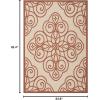 imageMartha Stewart x SAFAVIEH Outdoor Area Rug Collection  8 x 112quot Lily Pad Weather Resistant ampamp Washable Ideal for Patio Backyard Mudroom Deck Dining Space MSR4244228Cayenne