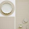 imageMartha by Martha Stewart  Chilewich Boxwood Placemats in Abalone  Set of 4  Easy Care Woven Tabletop Textiles  IndoorOutdoor  15quot RoundFlax