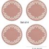 imageMartha by Martha Stewart  Chilewich Scroll Round Set of 4 Placemats in Burnt CoralBurnt Coral