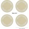 imageMartha by Martha Stewart  Chilewich Scroll Round Set of 4 Placemats in Burnt CoralWheat