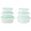 imageMARTHA STEWART 12 Piece Storage Borosilicate Glass Container Set w Snap Martha Blue Lids