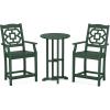 imageMARTHA STEWART Chinoiserie 3Piece Farmhouse Counter Bistro Set in MahoganyGreen