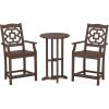 imageMARTHA STEWART Chinoiserie 3Piece Farmhouse Counter Bistro Set in MahoganyMahogany