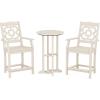 imageMARTHA STEWART Chinoiserie 3Piece Farmhouse Counter Bistro Set in MahoganySand