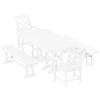 imageMARTHA STEWART by POLYWOOD Chinoiserie 5Piece Farmhouse Dining Set with Benches in SandWhite