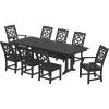 imageMARTHA STEWART by POLYWOOD Chinoiserie 9Piece Farmhouse Dining Set with Trestle Legs in WhiteBlack