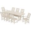 imageMARTHA STEWART by POLYWOOD Chinoiserie 9Piece Farmhouse Dining Set with Trestle Legs in WhiteSand