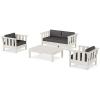 imageMartha Stewart Acadia 4Piece Deep Seating Set with Loveseat in TeakDune BurlapSand  Ash Charcoal