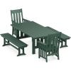 imageMartha Stewart Acadia 5Piece Dining Set with Benches in Slate GreyGreen