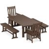 imageMartha Stewart Acadia 5Piece Dining Set with Benches in Slate GreyMahogany