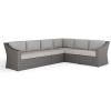 imageMartha Stewart Bedford IndoorOutdoor Modular Patio Sectional Sofa for 6 with Rattan Wicker Finish in Gray with Gray AllWeather Cushions