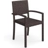 imageMartha Stewart Bedford IndoorOutdoor Stackable Patio Armchairs with Rattan Wicker Finish in Gray Set of 2Brown