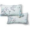 imageMartha Stewart Charming Foliage Indoor Outdoor Decorative Lumbar Pillow 2Pack Set UV Fade Resistant Water Repellent Printed Floral Design Aqua Blue 11quotx18quotAqua Blue
