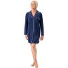 imageMartha Stewart Classic Long Sleeve Nightshirt for Women  Cotton Notch Collar Sleepwear  Timeless and ElegantMedieval Blue