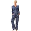 imageMartha Stewart Cooling Rayon Pajama Set for Women  Long Sleeve ButtonDown Style for Cool Comfortable CoverageMedieval Blue