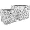 imageMartha Stewart Essential Collapsible Stackable Decorative Home Storage Cube Organization Two Piece Set Includes One Front FlapLid Storage Organizer and One Craft Cube BlackBedford Floral