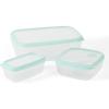 imageMartha Stewart Hadsell 6 Piece 321 oz 22 oz 135 oz Round Borosilicate Glass Storage Container Set wPP Pop Martha Blue LidsSquare  Rectangular 126oz  333oz  167oz