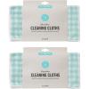 imageMartha Stewart Microfiber Cleaning Cloths UltraAbsorbent LintFree Cleaning Towels for Home ampamp Kitchen Faux Bois Design 11 Inches 24 CountTeal Gingham