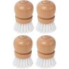 imageMartha Stewart Mini Palm Dish Brushes 4 Count  Ergonomic Beechwood Handle for Comfortable Cleaning