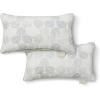 imageMartha Stewart Modern Banana Leaves Indoor Outdoor Decorative Lumbar Pillow 2Pack Set UV Fade Resistant Water Repellent Printed Tropical Design Warm Grey 11quotx18quotWarm Grey