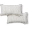 imageMartha Stewart Vineyard Vines Indoor Outdoor Decorative Lumbar Pillow 2Pack Set UV Fade Resistant Water Repellent Printed Garden Design Warm Grey 11quotx18quotWarm Grey