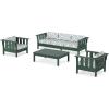 imageMartha Stewart by POLYWOOD Acadia 4Piece Deep Seating Set with Sofa in GreenTrellis Glacier Spa