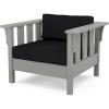 imageMartha Stewart by POLYWOOD Acadia Deep Seating Chair in TeakDune BurlapSlate Grey  Midnight Linen