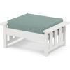 imageMartha Stewart by POLYWOOD Acadia Deep Seating Ottoman in TeakDune BurlapWhite  Glacier Spa