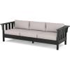 imageMartha Stewart by POLYWOOD Acadia Deep Seating Sofa Slate GreyNatural LinenBlack  Dune Burlap
