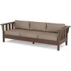 imageMartha Stewart by POLYWOOD Acadia Deep Seating Sofa Slate GreyNatural LinenMahogany  Spiced Burlap