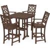 imageMartha Stewart by POLYWOOD Chinoiserie 5Piece Bar Set with Trestle Legs MahoganyMahogany