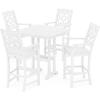 imageMartha Stewart by POLYWOOD Chinoiserie 5Piece Bar Set with Trestle Legs MahoganyWhite