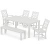 imageMartha Stewart by POLYWOOD Exclusive Chinoiserie 6Piece Parsons Dining Set with Bench SandWhite