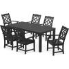 imageMartha Stewart by POLYWOOD Exclusive Chinoiserie Arm Chair 7Piece Parsons Dining Set MahoganyBlack
