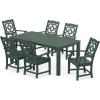 imageMartha Stewart by POLYWOOD Exclusive Chinoiserie Arm Chair 7Piece Parsons Dining Set MahoganyGreen