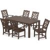 imageMartha Stewart by POLYWOOD Exclusive Chinoiserie Arm Chair 7Piece Parsons Dining Set MahoganyMahogany