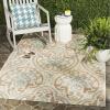 imageMartha Stewart x SAFAVIEH Outdoor Area Rug Collection  8 x 112quot Beige ampamp Anthracite Weather Resistant ampamp Washable Ideal for Patio Backyard Mudroom Deck Dining Space MSR411423612BeigeAqua