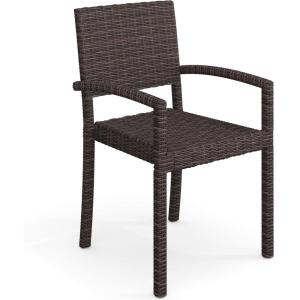 imageMartha Stewart Bedford IndoorOutdoor Stackable Patio Armchairs with Rattan Wicker Finish in Gray Set of 2Brown
