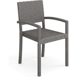 imageMartha Stewart Bedford IndoorOutdoor Stackable Patio Armchairs with Rattan Wicker Finish in Gray Set of 2Grey