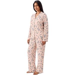 imageMartha Stewart Cooling Rayon Pajama Set for Women  Long Sleeve ButtonDown Style for Cool Comfortable CoverageEvening Sand